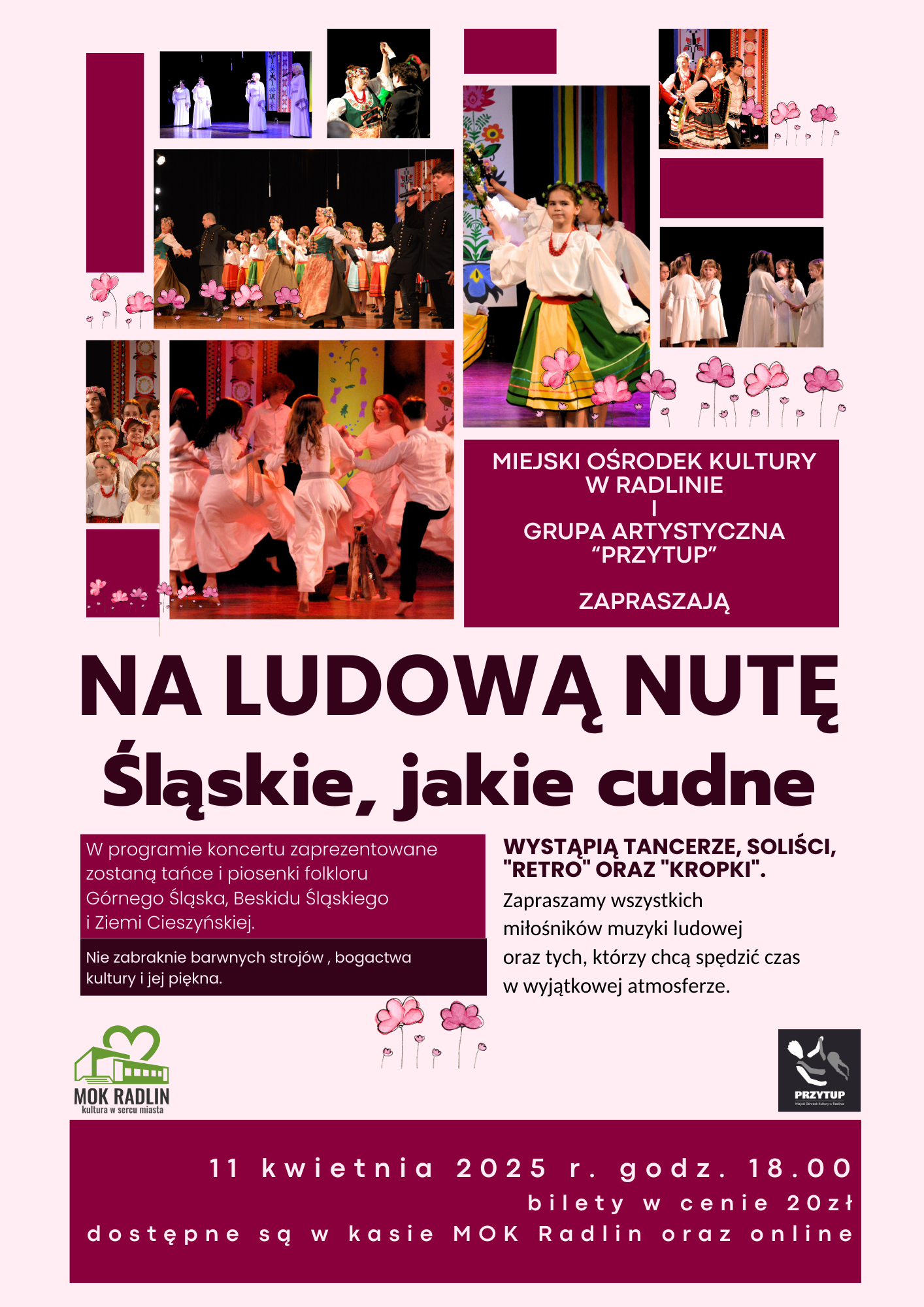 Plakat Na ludową nutę - Śląskie, jakie cudne