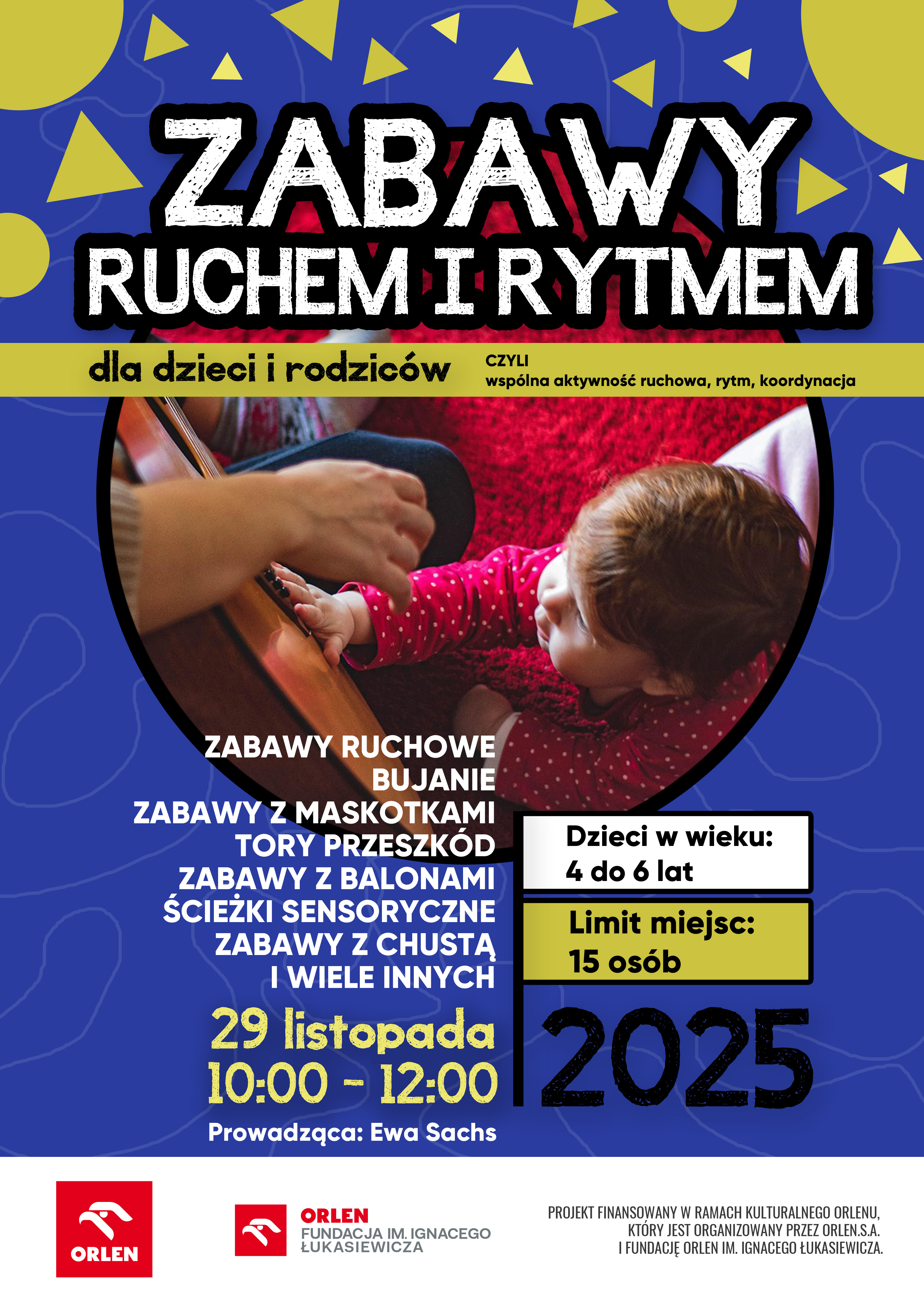 Bezpłatne WARSZTATY RUCHEM I RYTMEM dla dzieci w wieku 4-6 lat i rodzic&oacute;w