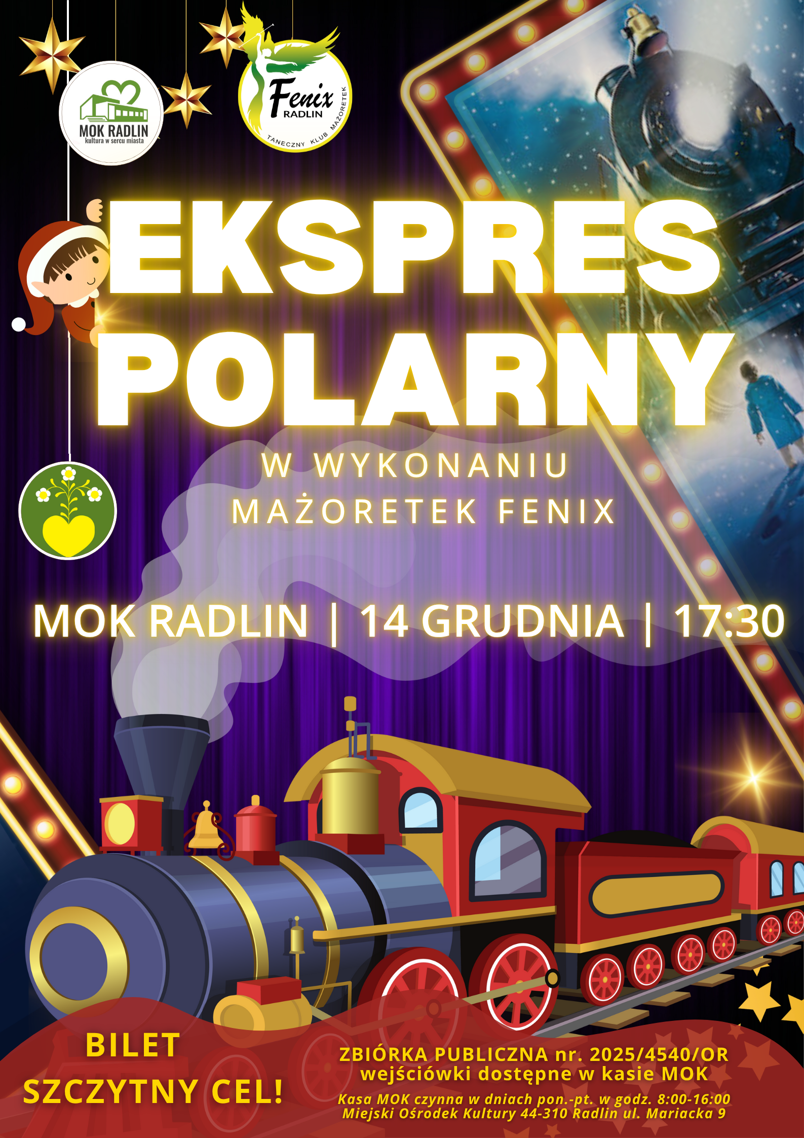 plakat Widowisko Ekspres Polarny w wykonaniu Mażoretek FENIX